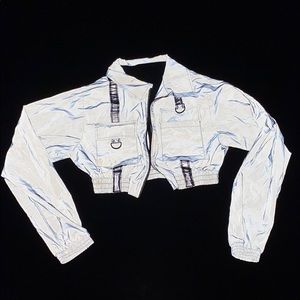 Dolls Kill holographic cropped jacket